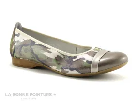 Achat chaussures Inéa Femme Ballerine, vente INEA Isabeau Camouflage kaki marron - Ballerine