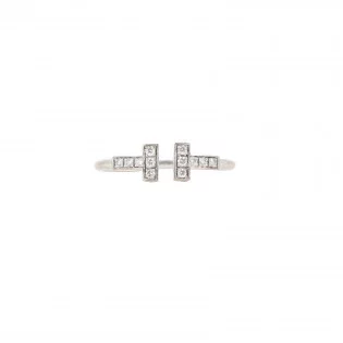 Bague 57 Wire T Tiffany & Co Or blanc et Diamants