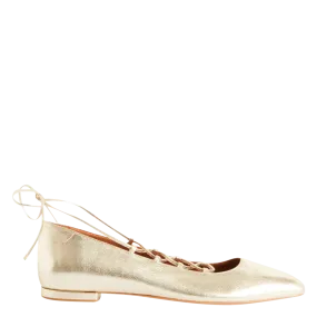 Ballerines en cuir métallisé | Doré