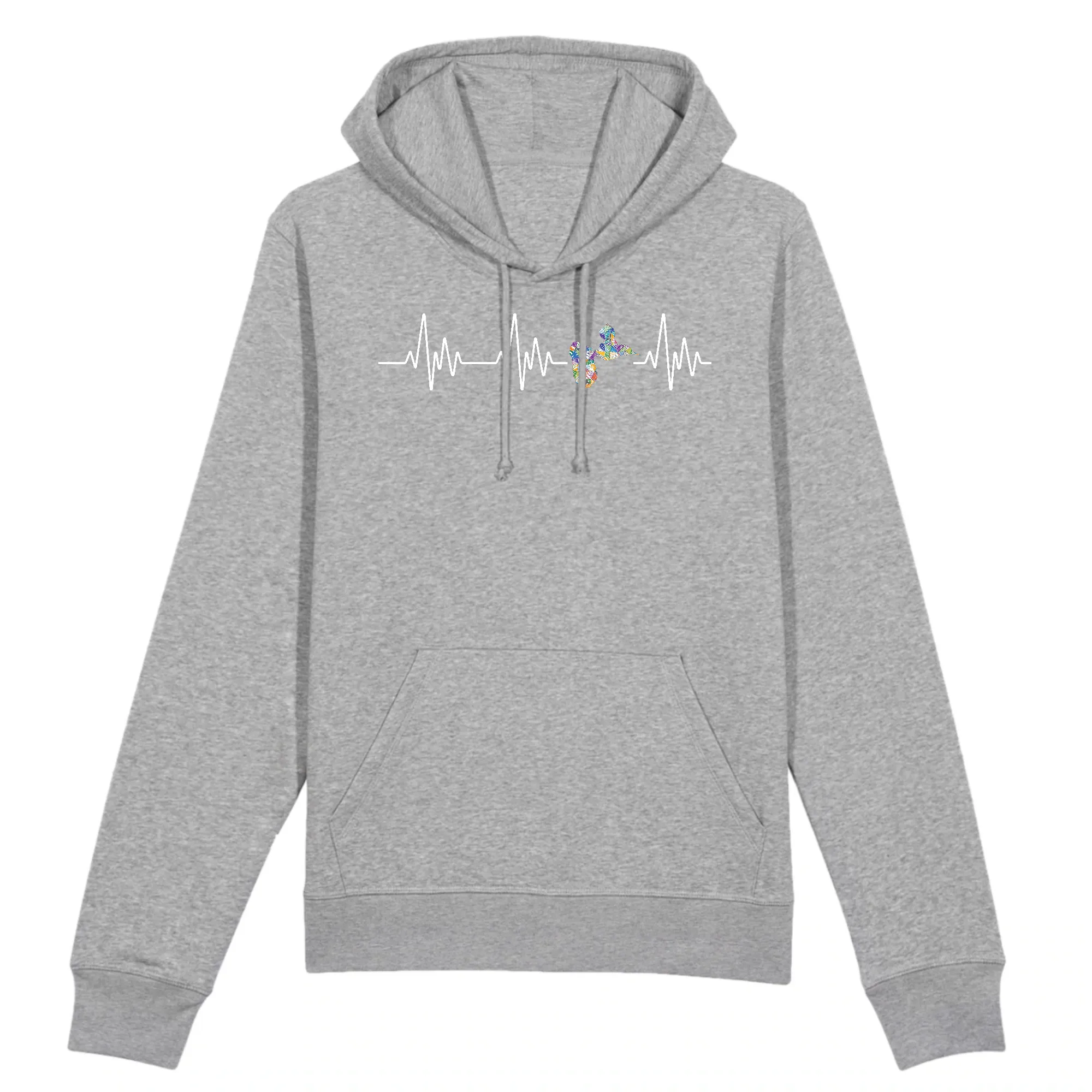 Battement de coeur Guadeloupe (carte mardras) - Sweatshirt à capuche - Coton bio - imprimé FR