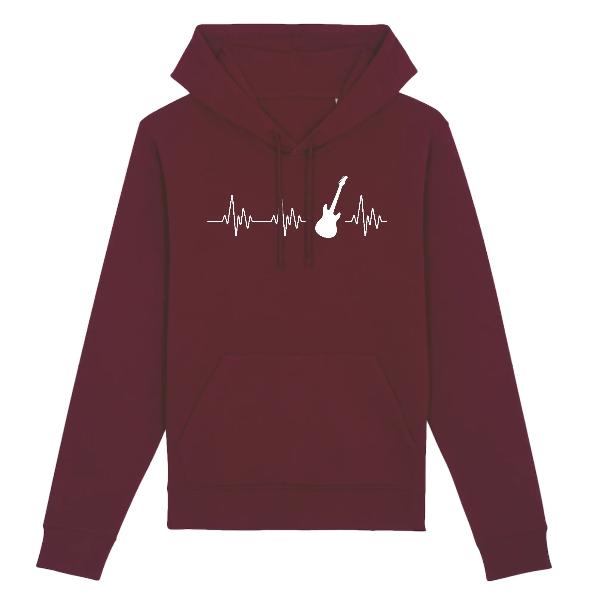 Battement de coeur Stratocaster guitare - Sweatshirt à capuche - Coton bio - imprimé FR