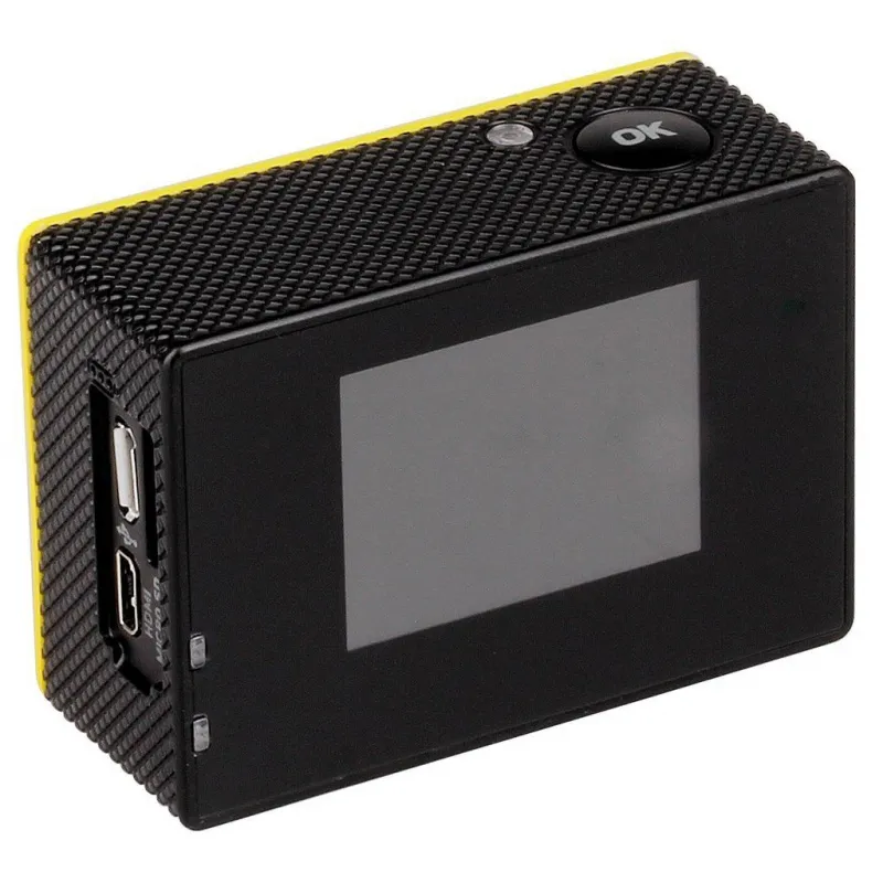 Caméra sport WiFi embarquée plongée 12MP Full HD 1080P Jaune