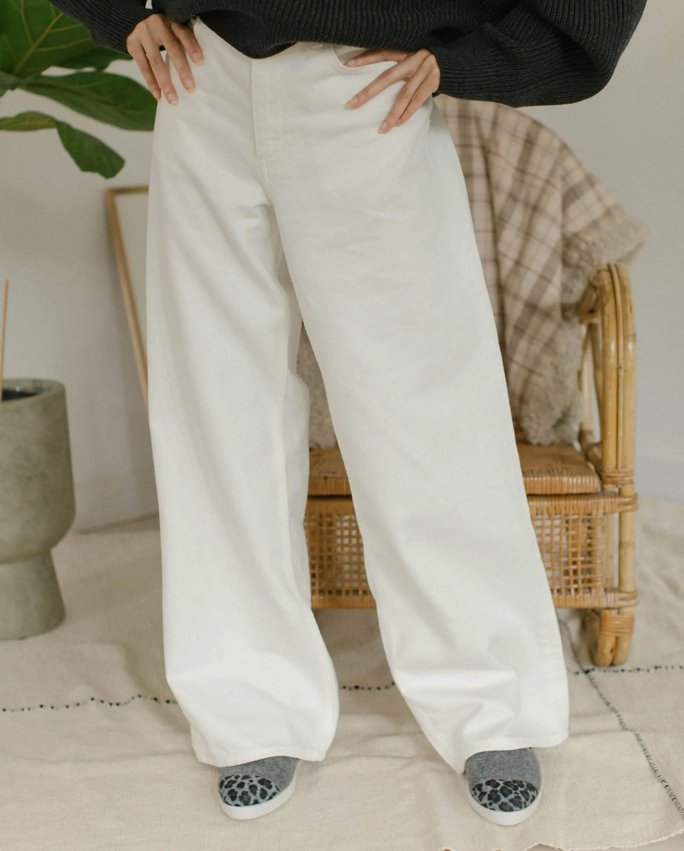 Chausson femme laine, gris léopard