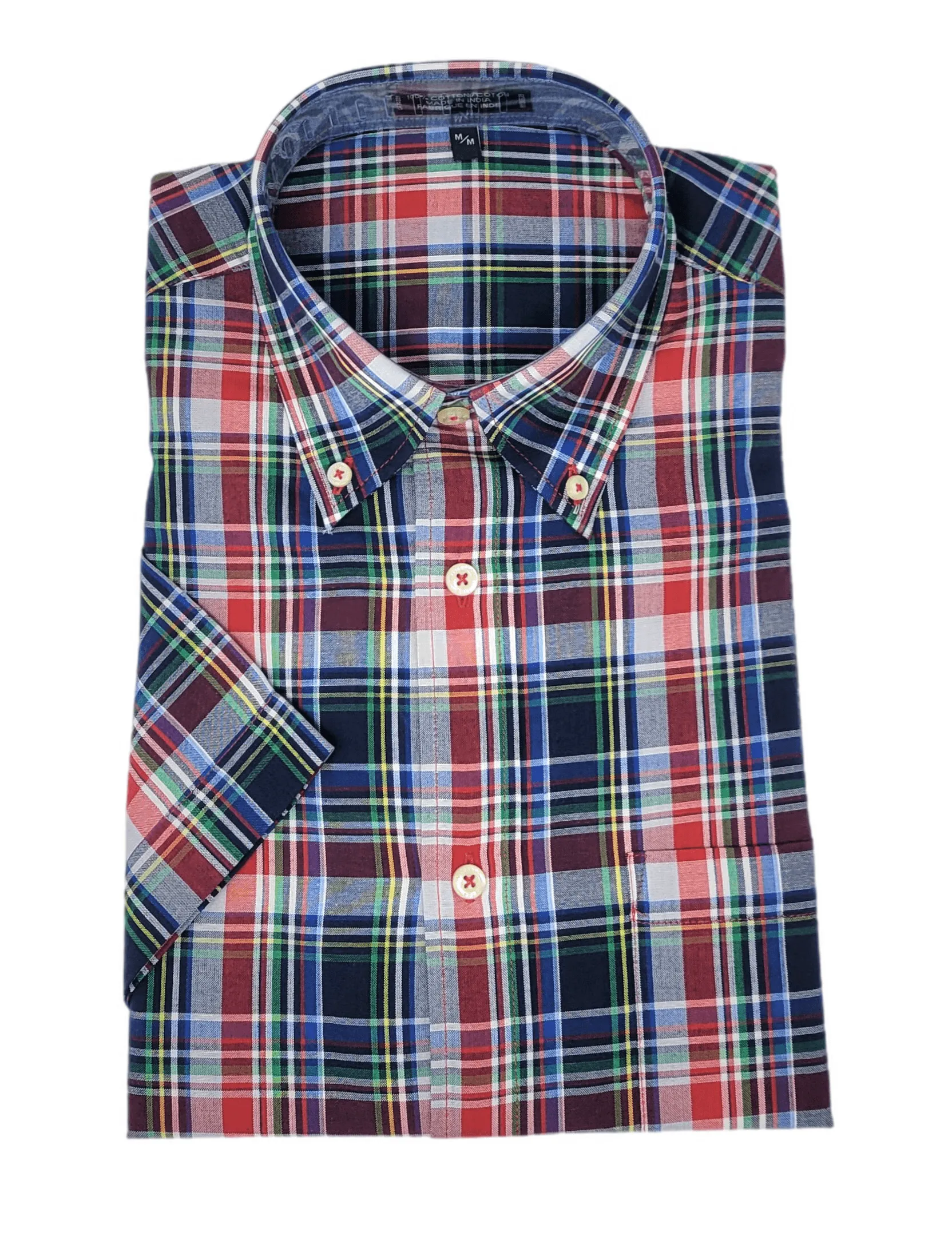Chemise de madras à manches courtes