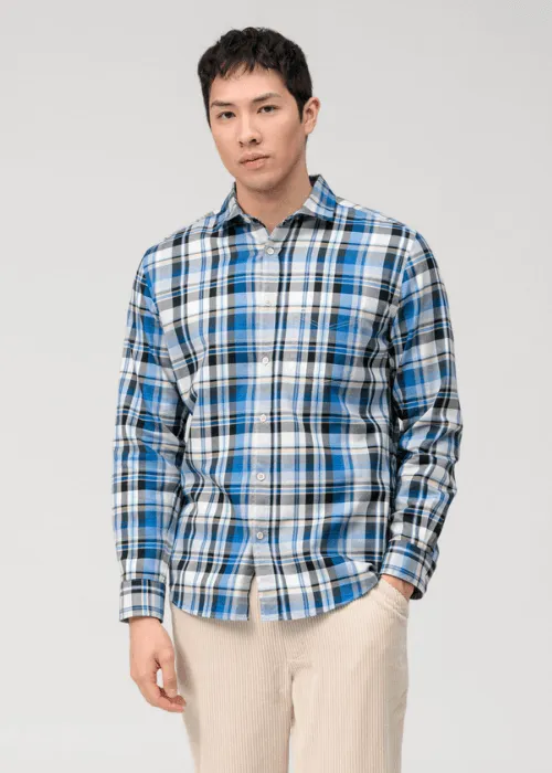 Chemise à carreaux OLYMP marine