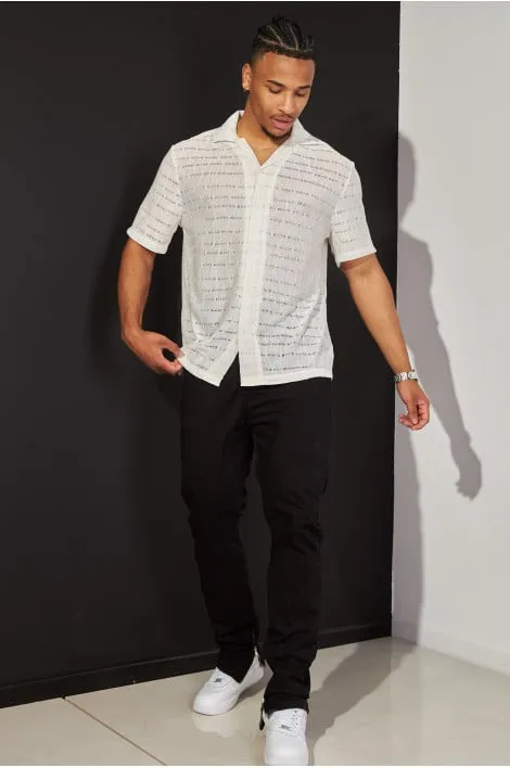 Chemise écru ajourée