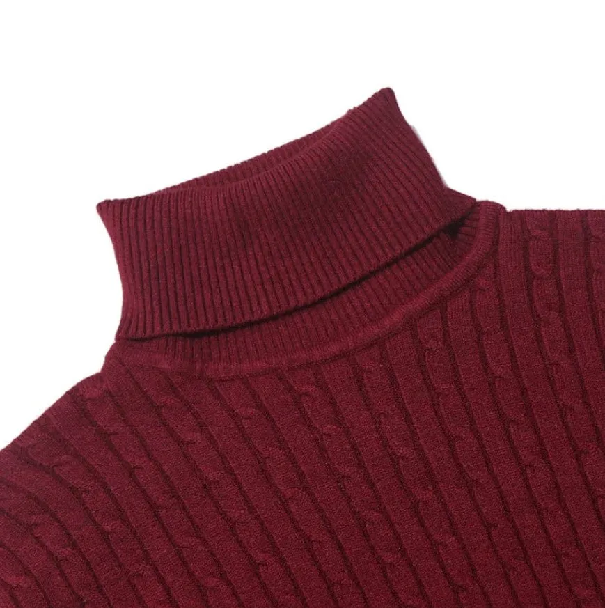 Col Roulé Homme Rouge Bordeaux