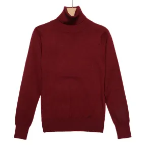 Col Roulé Rouge Bordeaux Femme