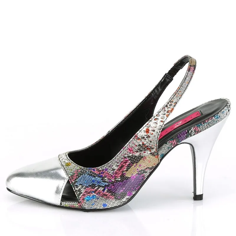 Escarpins bout argent petit talon