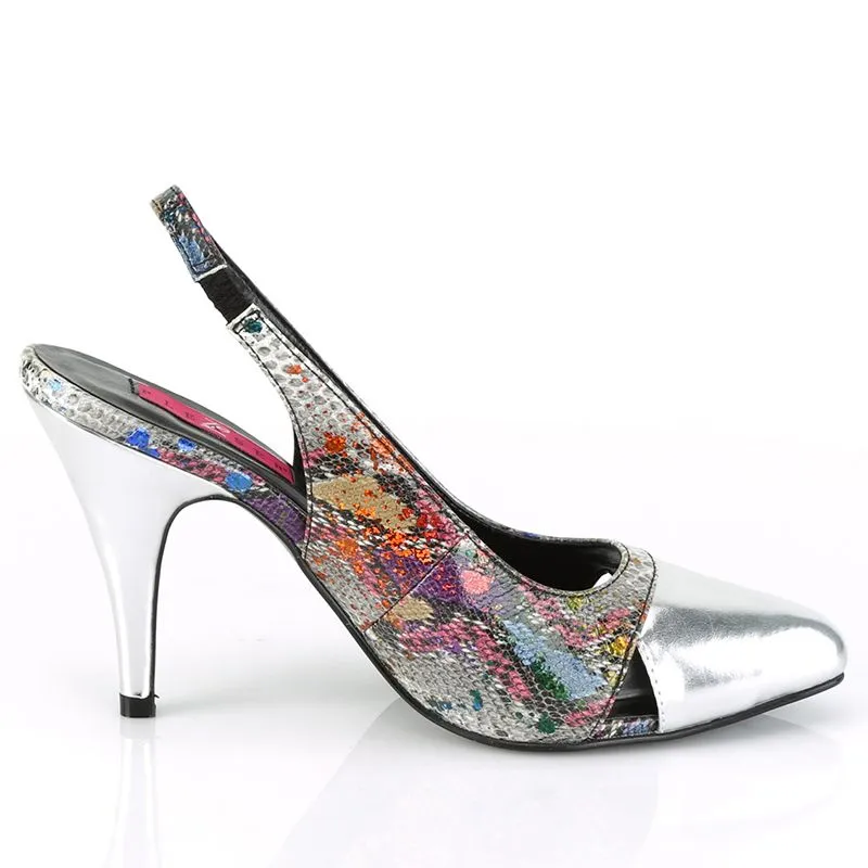 Escarpins bout argent petit talon