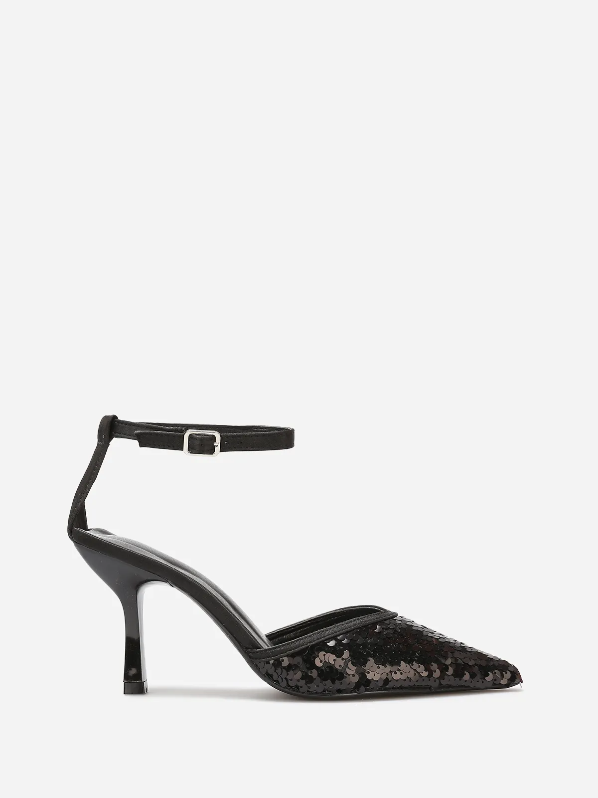 Escarpins pointus à sequins- Noir
