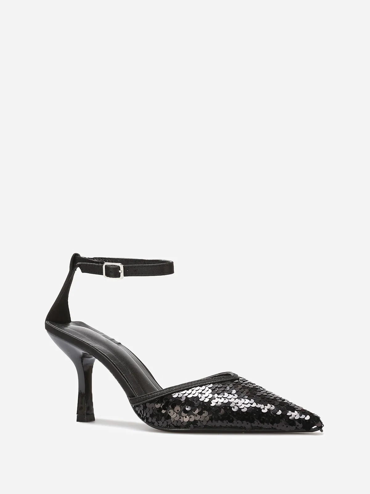 Escarpins pointus à sequins- Noir