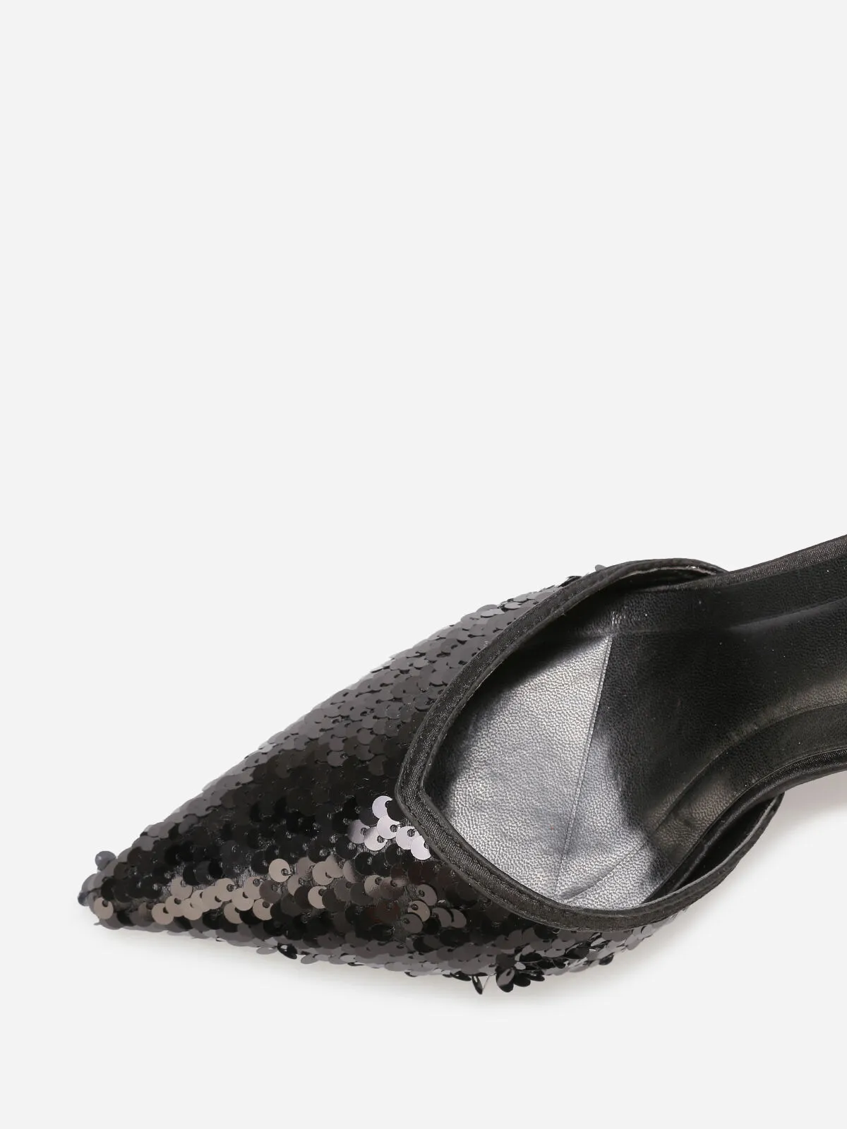 Escarpins pointus à sequins- Noir