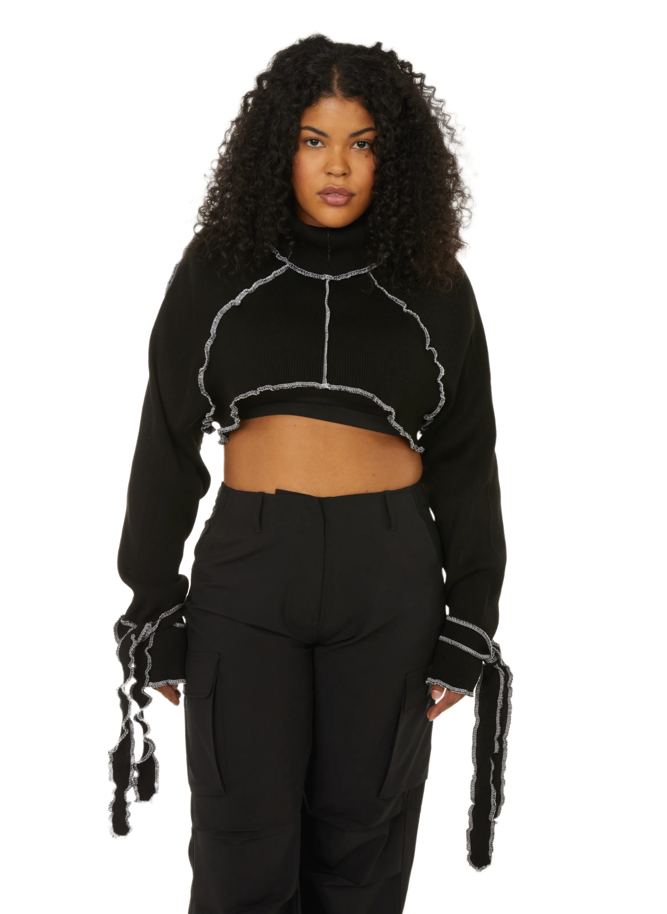 ESTER MANAS  Top asymétrique en coton  - Noir