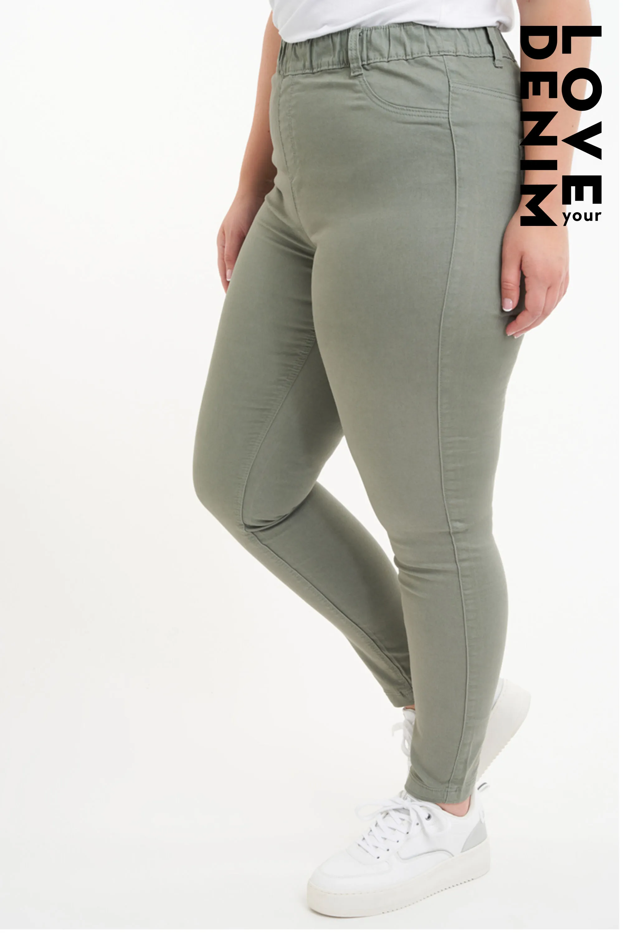 Femmes Tregging POPPY slim fit  Kaki clair | MS Mode