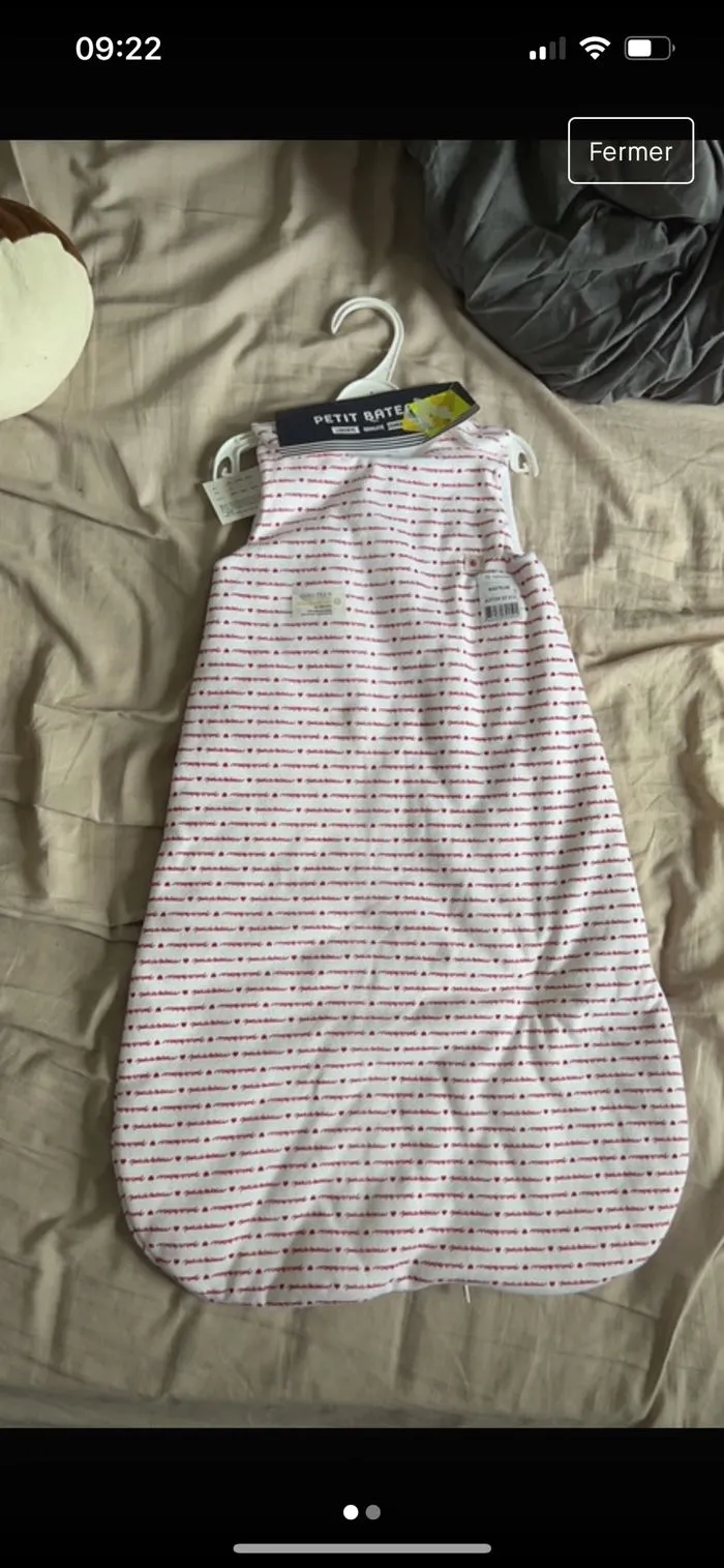 Gigoteuse petit bateau blanche et rouge 0-6 mois - Petit Bateau - 6 mois  | Beebs