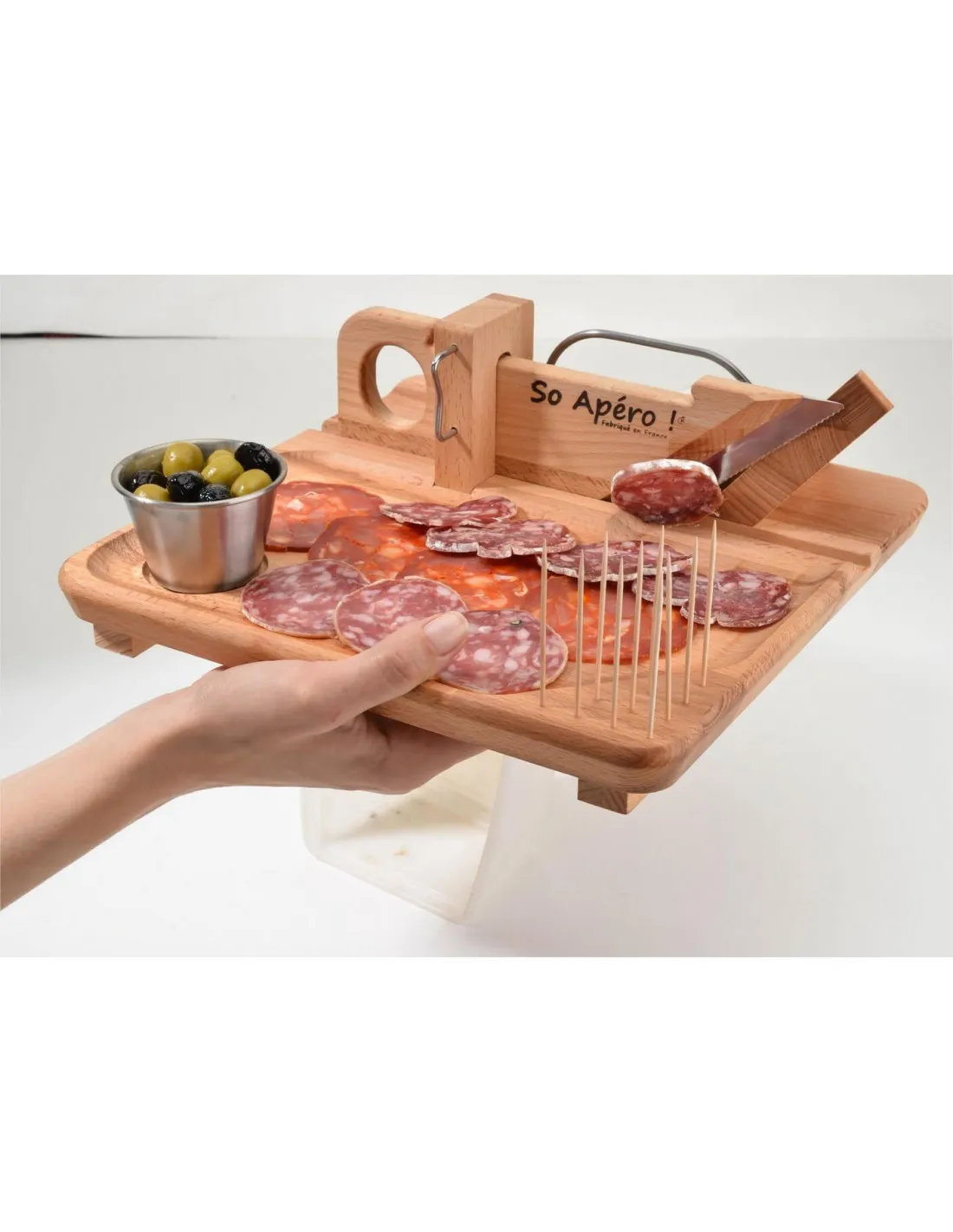 Guillotine à saucisson et plateau en bois So Apéro !