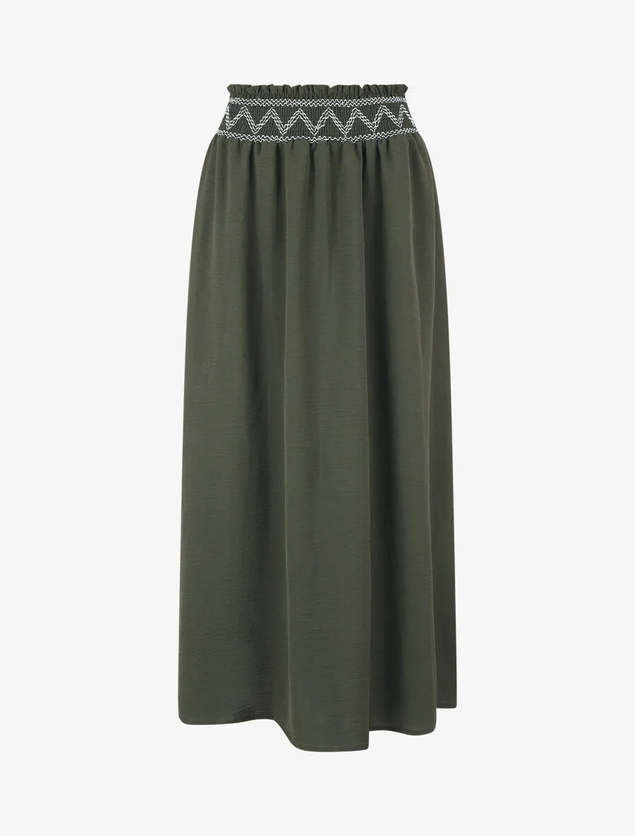 Jupe longue à taille élastiquée