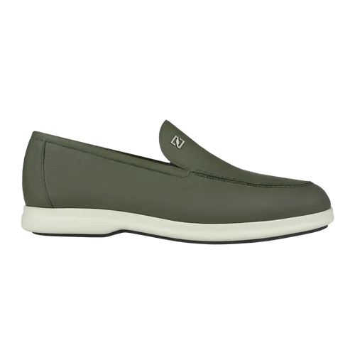 Loafers kaki en cerf mat