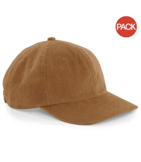 Lot de 2  casquettes heritage homme camel Beechfield