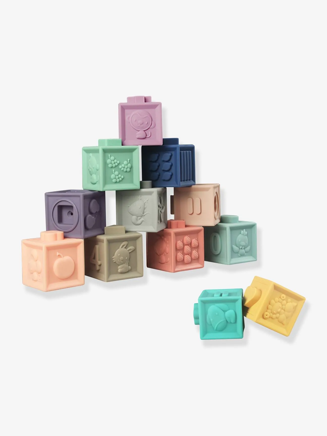 Mes premiers cubes éducatifs - Babytolove pastel multicolore - Baby to Love