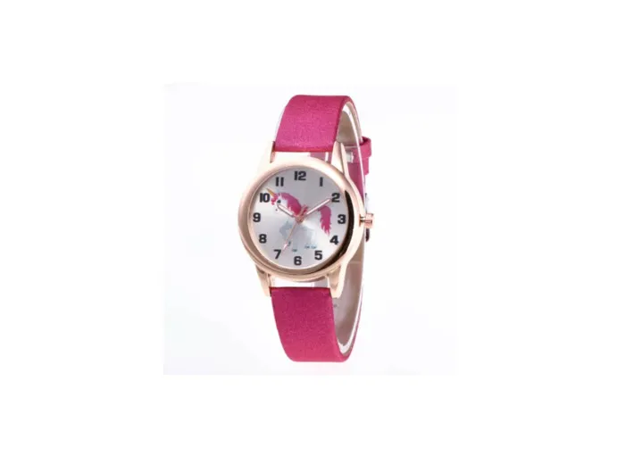Montre enfant rose licorne
