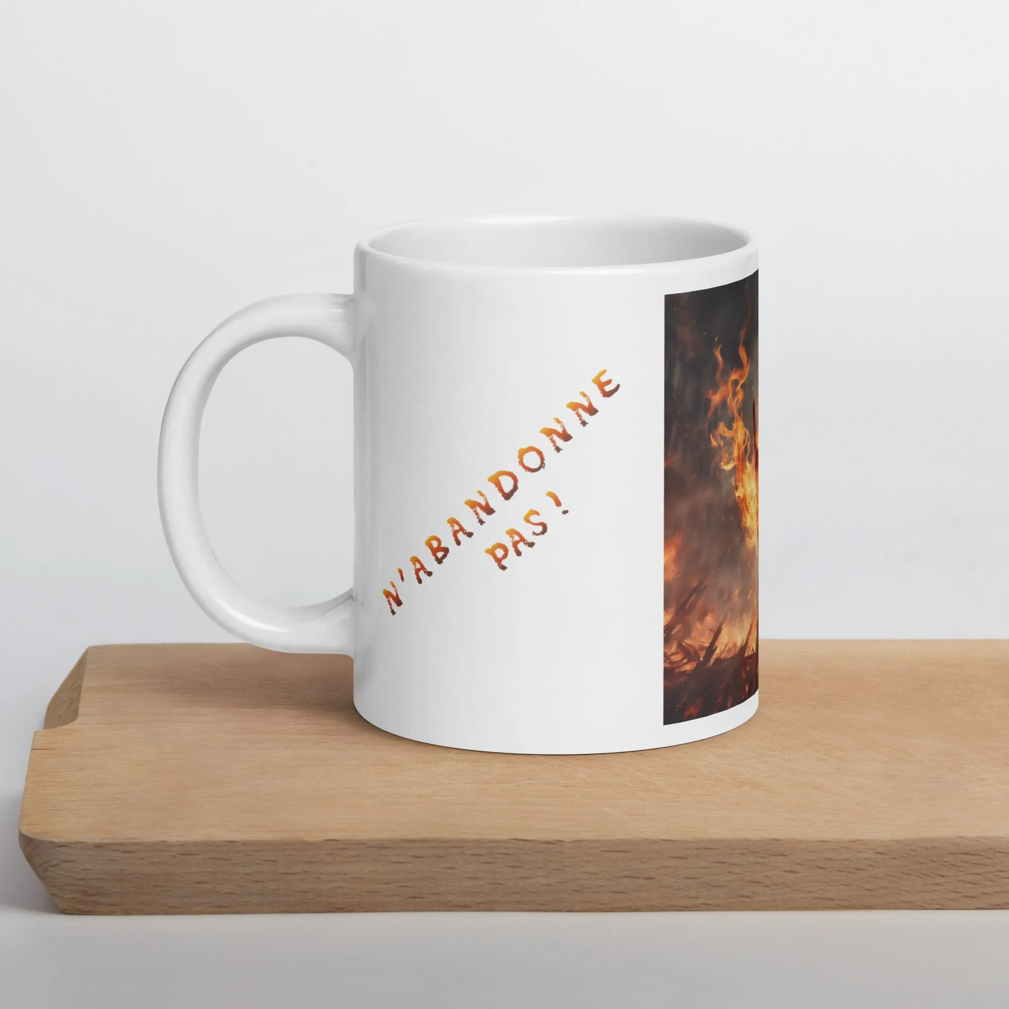 Mug Blanc Brillant N'abandonne pas