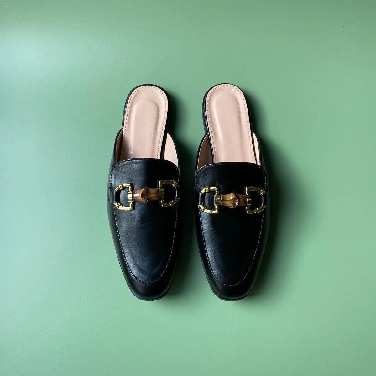 Mules à motif - Noir