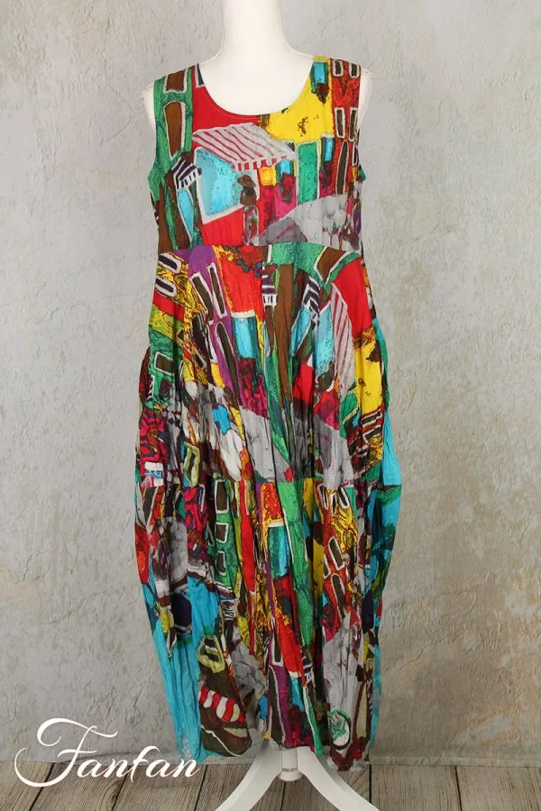 Orientique Naturally Robe Burano en coton organique 2158 Print