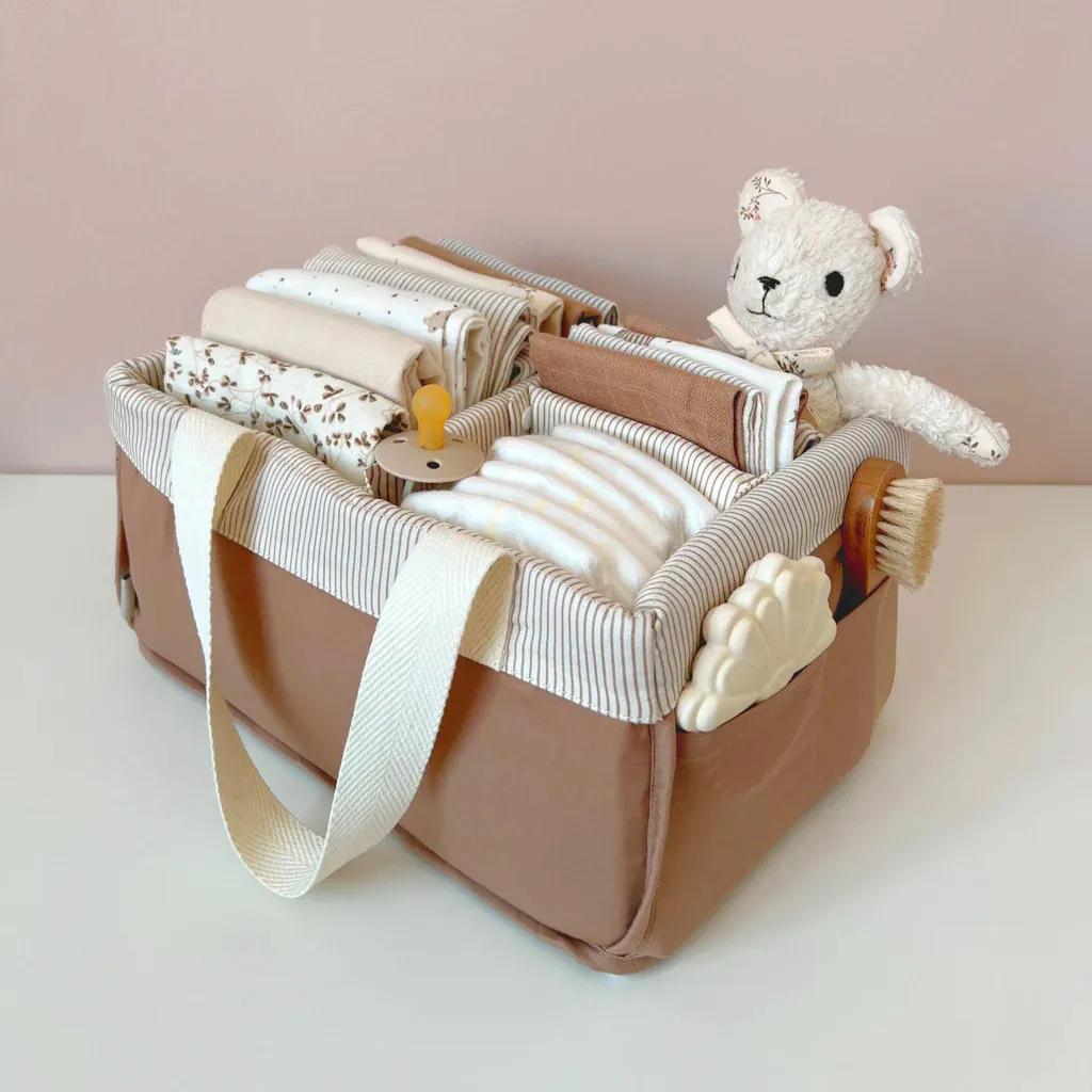 Panier de Rangement - Classic Stripes Camel