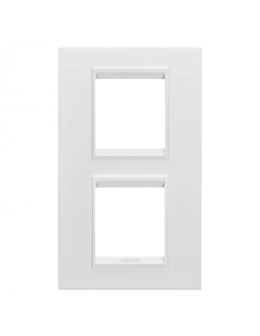 PLAQUE LUX 2+2P V MÉTAL BLANC SATIN GEWISS GW16224XW