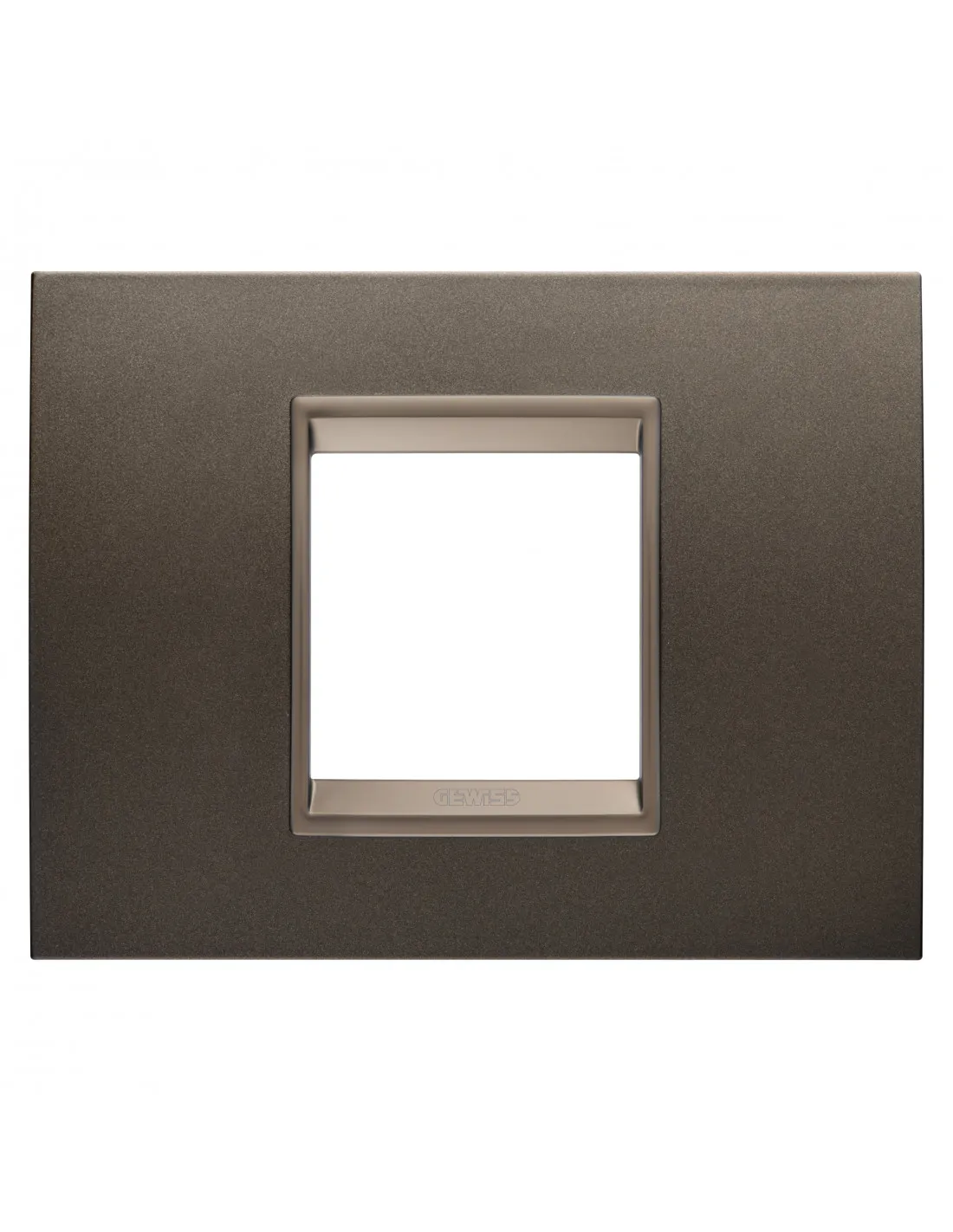 PLAQUE LUX RECT. 2P MÉTAL MARRON GEWISS GW16202XV