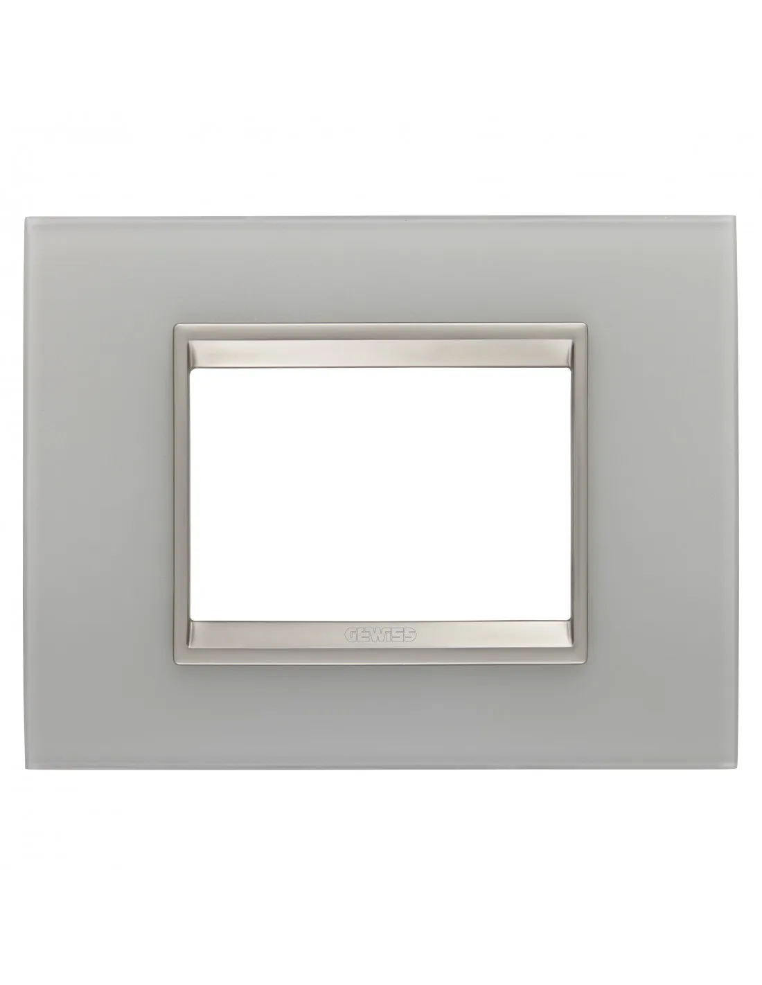 PLAQUE LUX RECT. 3P VERRE NATUREL GEWISS GW16203GT