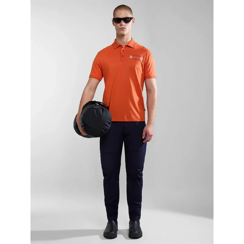 Polo manches courtes e-smallwood orange homme - Napapijri | wimod