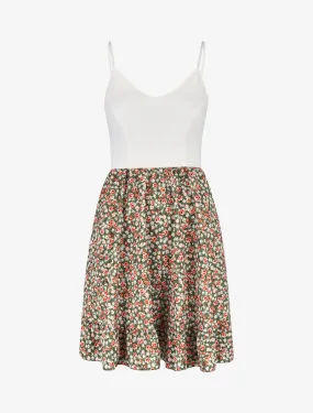 Robe bicolore à imprimés - Kaki