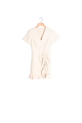 Robe courte à volants en crêpe fluide