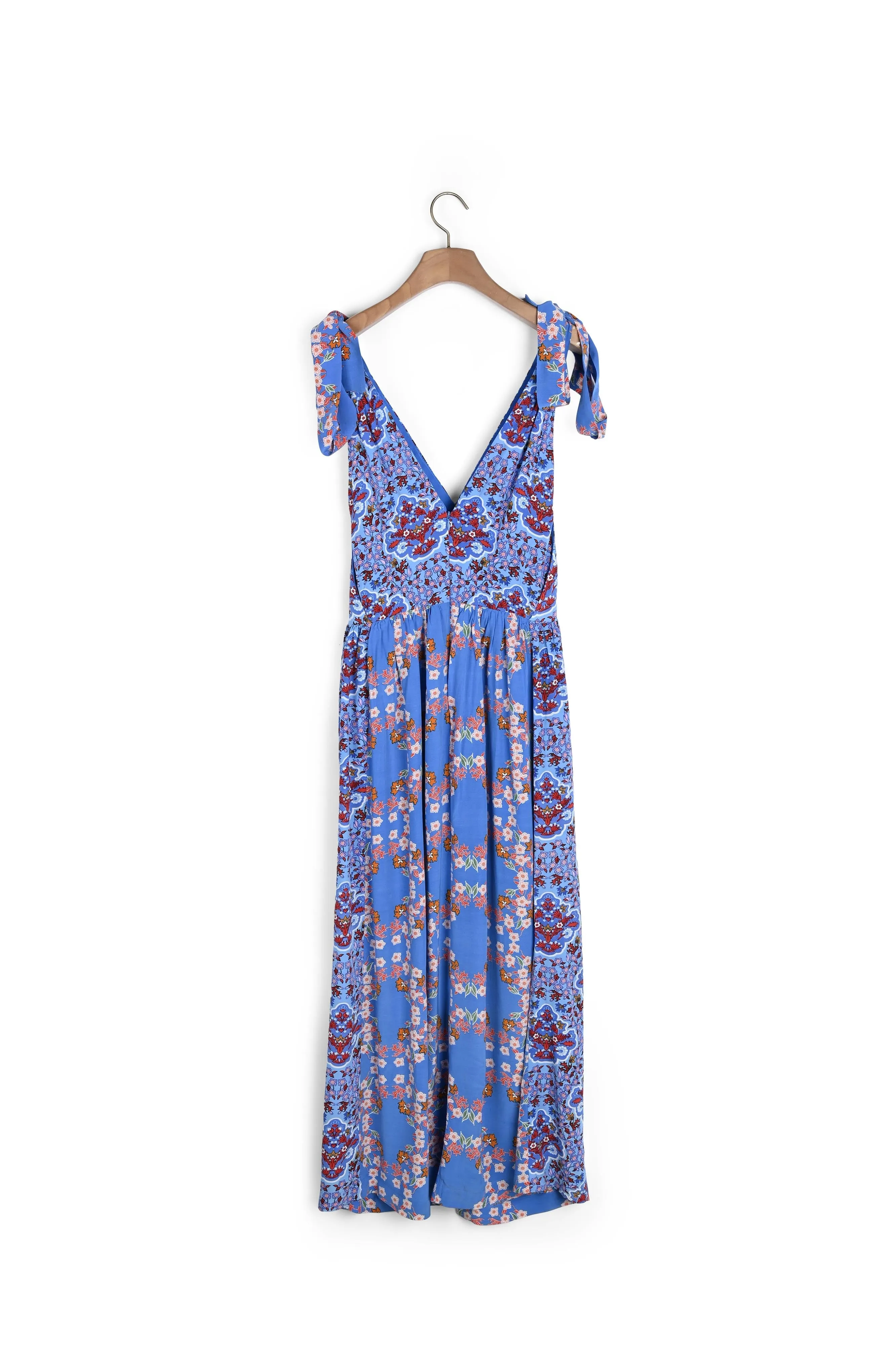 Robe longue imprimé fleuri fendue