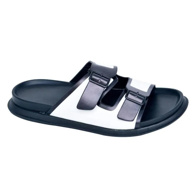 Sandales bicolores avec double boucle - Élégance et confort - SDL2799