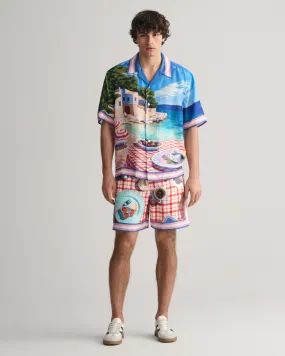 Short en soie imprimé