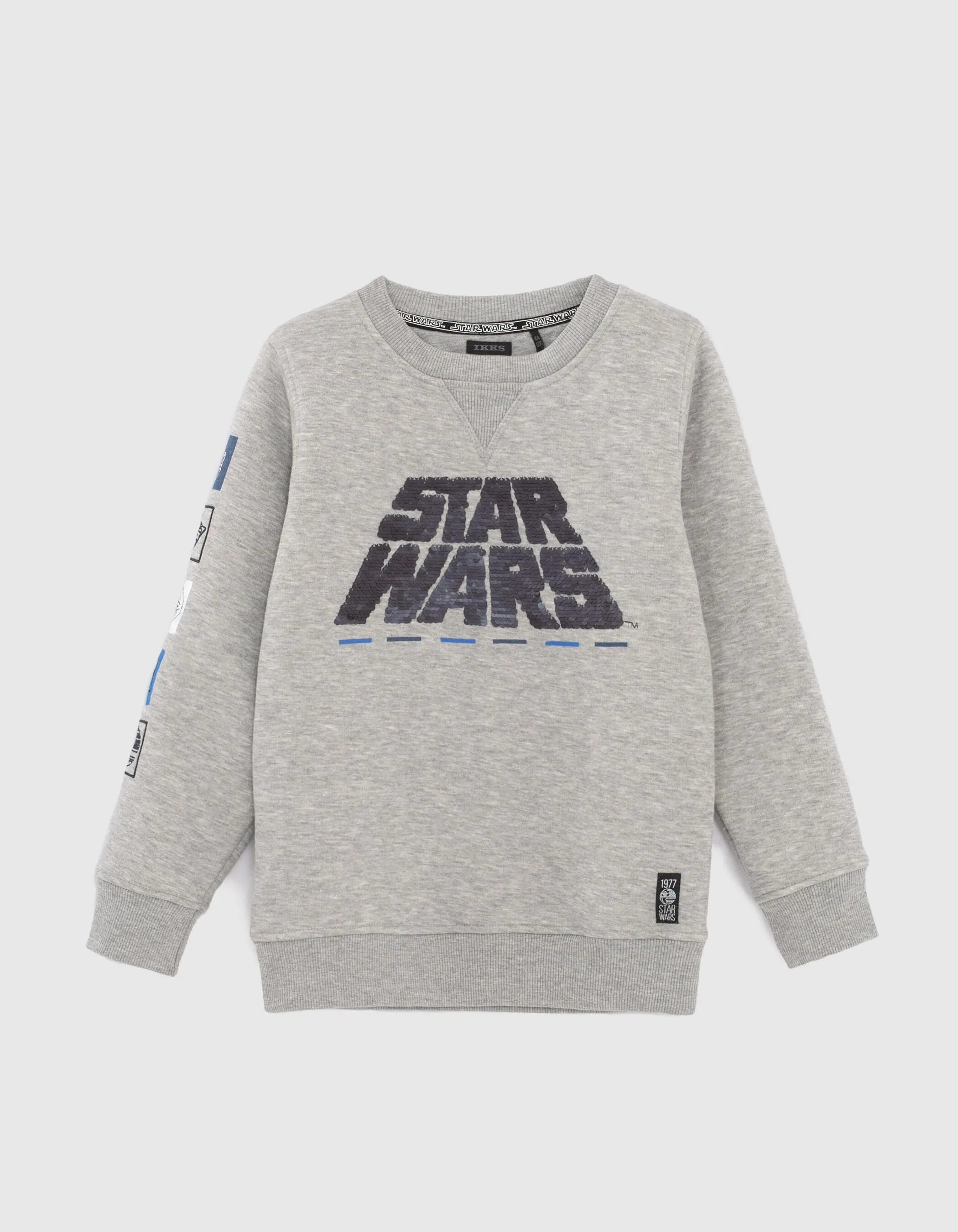 Sweat gris brodé sequins velours IKKS - STAR WARS™ garçon