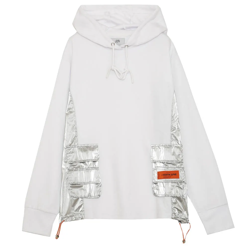 Sweat multi-poches brillantes blanc