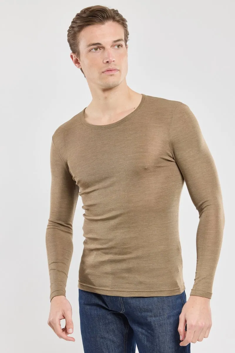 T-shirt manches longues - laine et soie