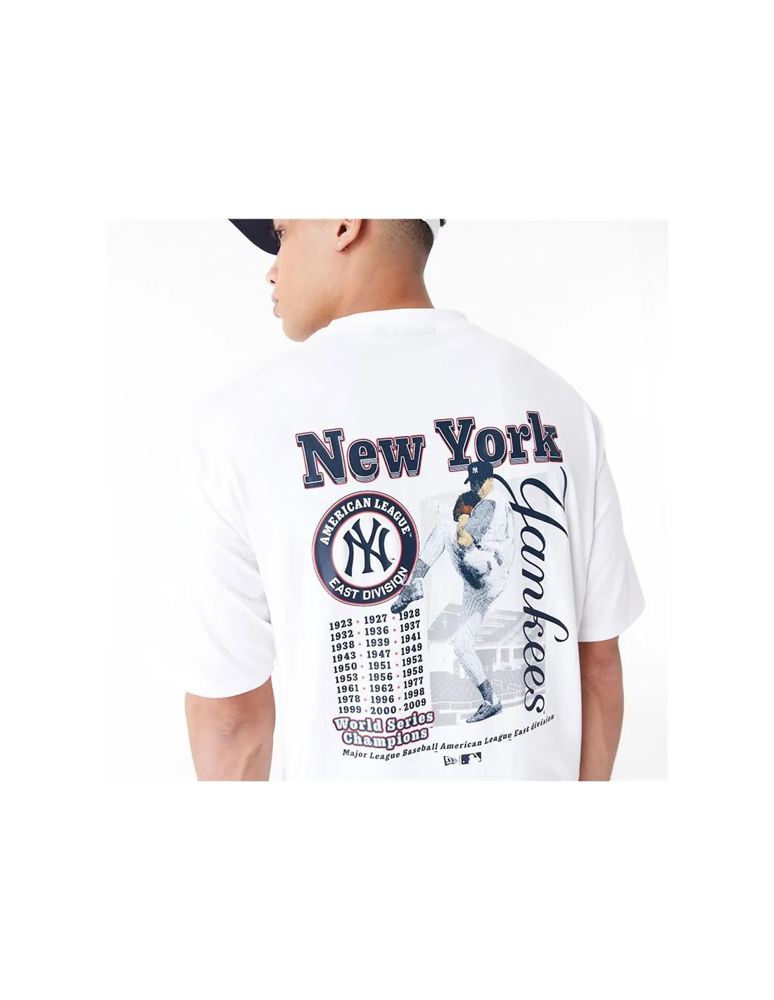 T-shirt New Era Mlb Player Graphc Oversized New York Yankees Blanc Homme