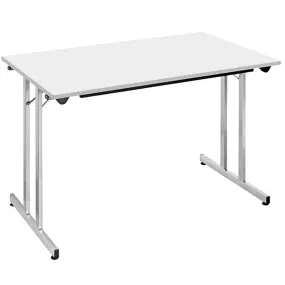 Table pliante - 140 x 80 cm - plateau gris - pied alu