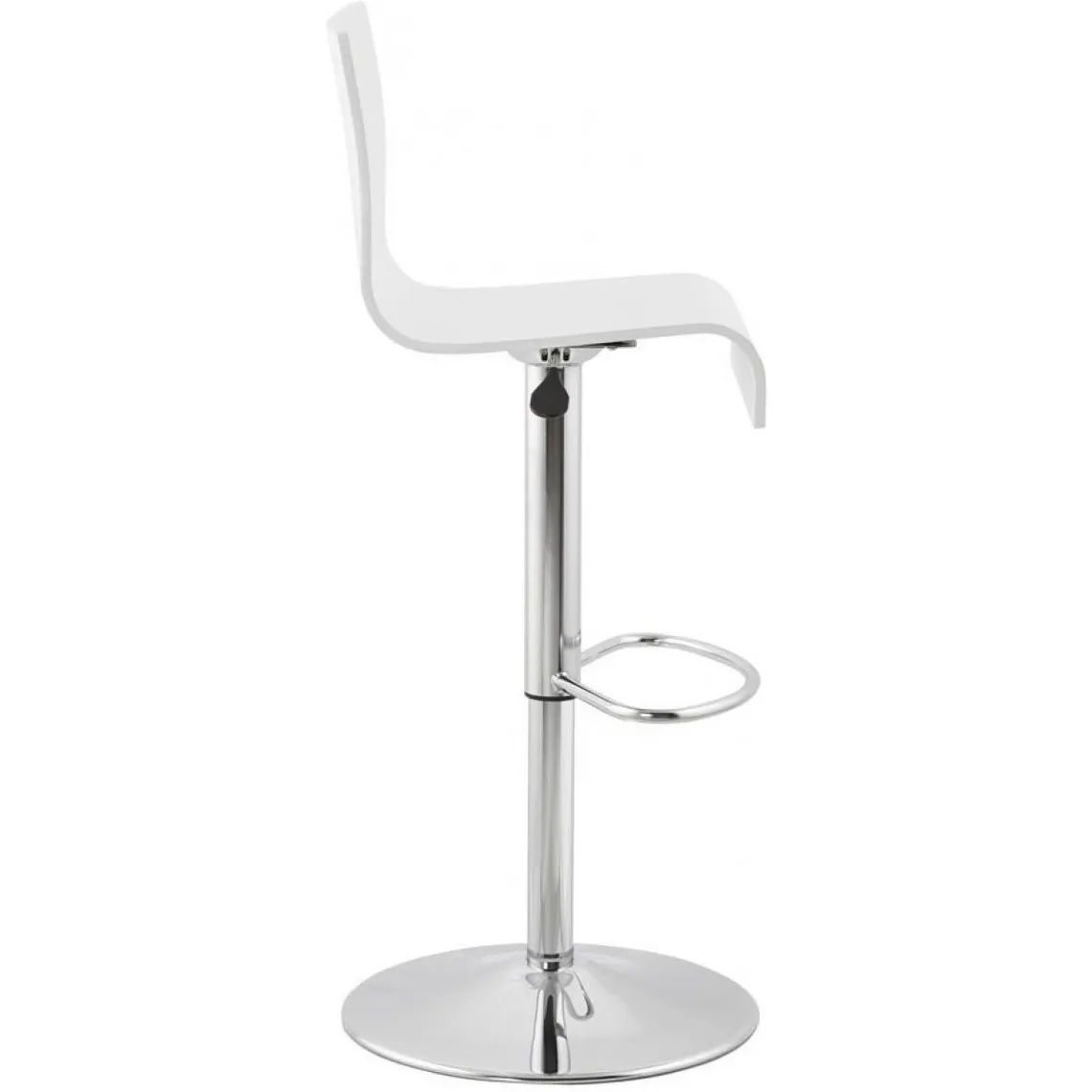 Tabouret de bar blanc Piètement design en métal chromé KATES | 3 Suisses