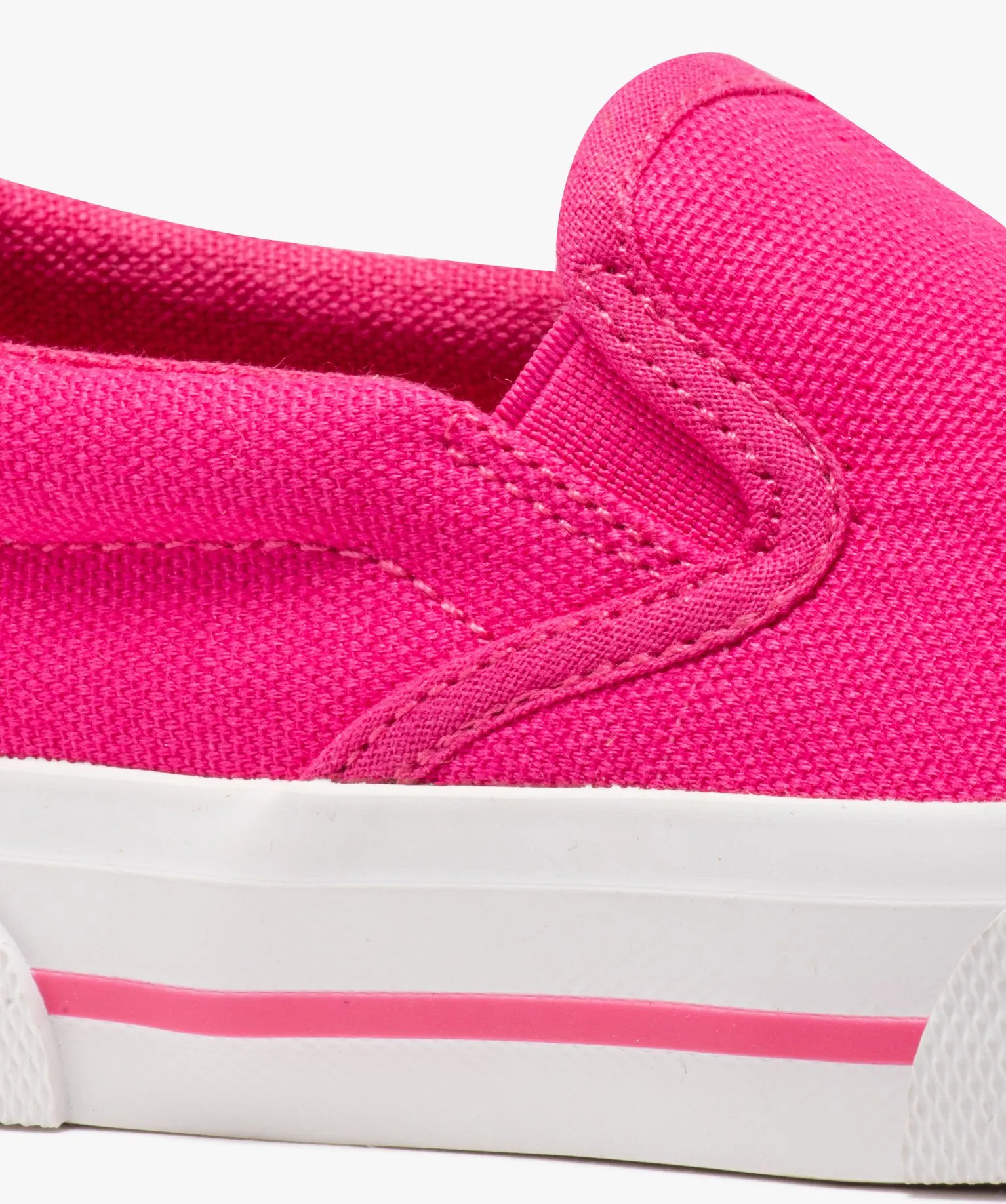 Tennis en toile unies sans lacets fille rose vif