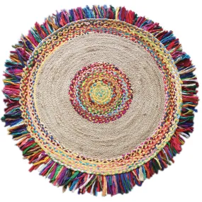 The Rug Republic Tapis rond en corde de chanvre et coton recyclé Ba...
