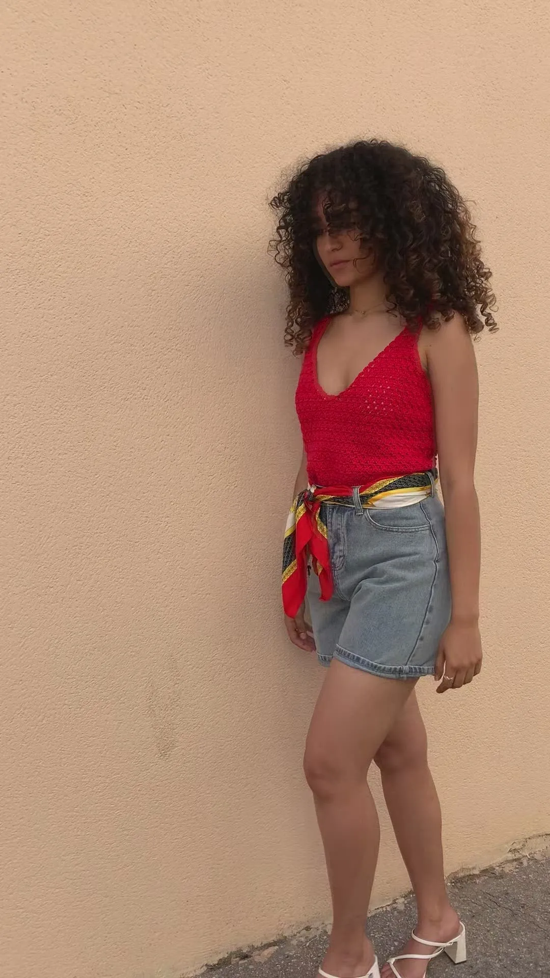 Top crochet Rosita - rouge