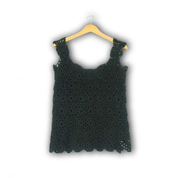 Top en crochet noir