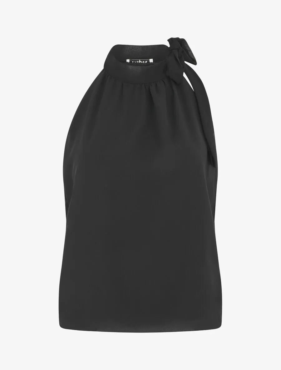 Top en voile sans manches - Noir
